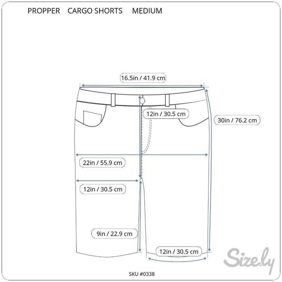 Propper Mens Cargo Shorts Beige Flat Front Pockets 100% Cotton Medium - Picture 4 of 14